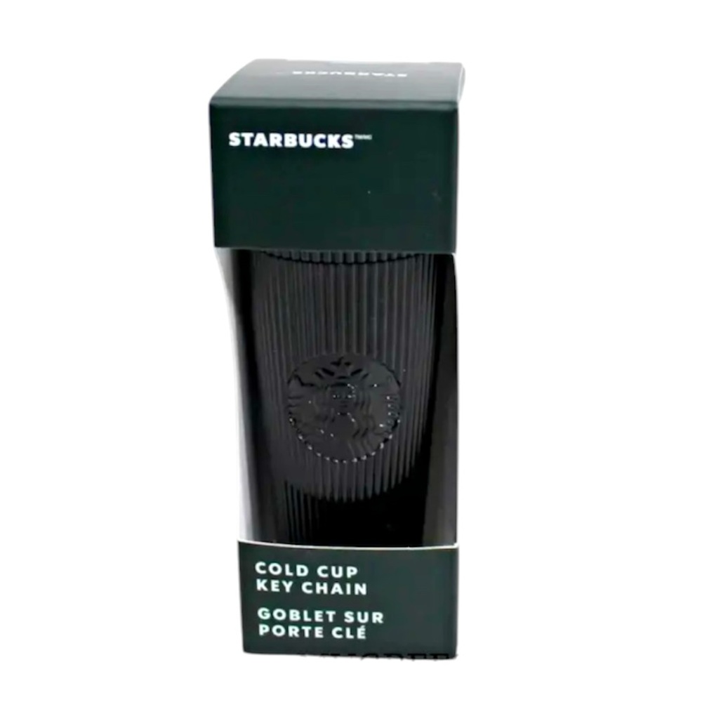 ✨BNWT - Starbucks 2024 Jet Black Pleated Demi Cup Ornament Keychain✨
